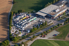 Luftbild von Gebäude der Niederlassung des Baumarktes Kömpf Baufachmarkt GmbH im Ortsteil Darmsheim in Sindelfingen im Bundesland Baden-Württemberg, Deutschland