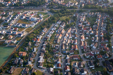 Ortsteil Jöhlingen in Walzbachtal im Bundesland Baden-Württemberg, Deutschland vom Flugzeug aus