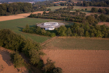 Schrägluftbild von Funkfeuer KRH VOR Karlsruhe im Ortsteil Wöschbach in Pfinztal im Bundesland Baden-Württemberg, Deutschland