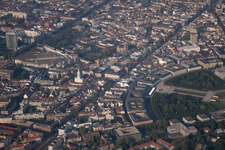 Drohnenaufname von Ortsteil Innenstadt-West in Karlsruhe im Bundesland Baden-Württemberg, Deutschland