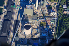 Schrägluftbild von Rheinhafen-Dampfkraftwerk Karlsruhe der EnBW Energie Baden-Württemberg AG im Ortsteil Daxlanden, Deutschland