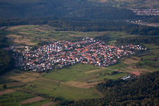 Ortsteil Spessart in Ettlingen im Bundesland Baden-Württemberg, Deutschland aus der Drohnenperspektive