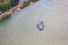 Rheinfähre Neuburgweier in Au am Rhein im Bundesland Baden-Württemberg, Deutschland