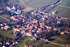 Ortsübersicht aus Südosten mit Bischoff-Mühle im Ortsteil Appenhofen in Billigheim-Ingenheim im Bundesland Rheinland-Pfalz, Deutschland