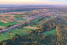 Luftbild von Stadtpanorama aus Südwesten in Kandel im Bundesland Rheinland-Pfalz, Deutschland