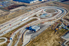 Luftaufnahme von Daimler-Chrysler LKW Teststrecke in Wörth am Rhein im Bundesland Rheinland-Pfalz, Deutschland