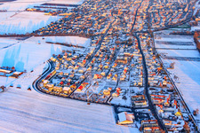 Am Höhenweg im Winter bei Schnee in Kandel im Bundesland Rheinland-Pfalz, Deutschland aus der Luft betrachtet