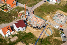 Schrägluftbild von Schaidt, Neubaugebiet NO in Wörth am Rhein im Bundesland Rheinland-Pfalz, Deutschland