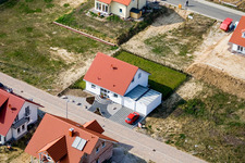 Drohnenaufname von Schaidt, Neubaugebiet NO in Wörth am Rhein im Bundesland Rheinland-Pfalz, Deutschland