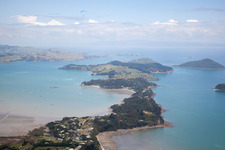 Luftaufnahme von Driving Creek im Bundesland Waikato, Neuseeland