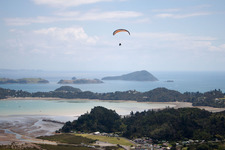 Luftbild von Ortsteil Wyuna Bay in Coromandel im Bundesland Waikato, Neuseeland