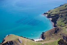 Whanganui Island im Bundesland Waikato, Neuseeland aus der Luft