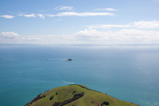 Whanganui Island im Bundesland Waikato, Neuseeland von oben gesehen