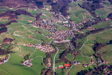 Luftaufnahme von Badischer Weinort von Südwesten im Ortsteil Büchelbach in Sasbachwalden im Bundesland Baden-Württemberg, Deutschland