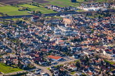 Sinzheim von Südosten im Bundesland Baden-Württemberg, Deutschland