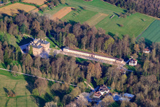 Luftbild von Schloss Favorite im Ortsteil Förch in Rastatt im Bundesland Baden-Württemberg, Deutschland