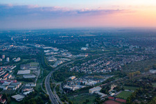 KA von Süden im Ortsteil Beiertheim-Bulach in Karlsruhe im Bundesland Baden-Württemberg, Deutschland