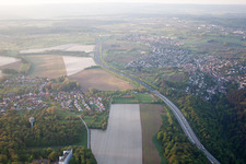 Ortsteil Hohenwettersbach in Karlsruhe im Bundesland Baden-Württemberg, Deutschland aus der Luft