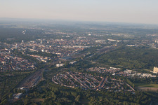 Schrägluftbild von Karlsruhe von Süden im Ortsteil Weiherfeld-Dammerstock im Bundesland Baden-Württemberg, Deutschland