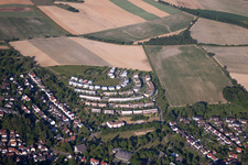 Ortsteil Hohenwettersbach in Karlsruhe im Bundesland Baden-Württemberg, Deutschland vom Flugzeug aus