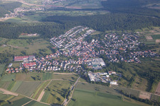 Ortsteil Stupferich in Karlsruhe im Bundesland Baden-Württemberg, Deutschland vom Flugzeug aus