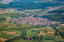 Ortsteil Königsbach in Königsbach-Stein im Bundesland Baden-Württemberg, Deutschland von oben