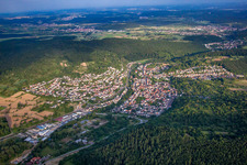Ortsteil Söllingen in Pfinztal im Bundesland Baden-Württemberg, Deutschland von oben