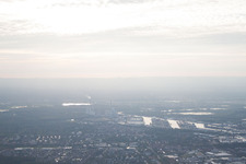 Karlsruhe von Osten im Ortsteil Grünwinkel im Bundesland Baden-Württemberg, Deutschland von oben