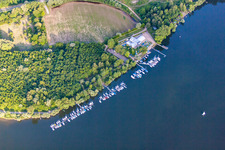 Schrägluftbild von Ruderclub Rastatt 1898 eV in Elchesheim-Illingen im Bundesland Baden-Württemberg, Deutschland