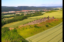 Luftbild von Gegensteine der Teufelsmauer (Köingstein) im Ortsteil Weddersleben in Thale im Bundesland Sachsen-Anhalt, Deutschland