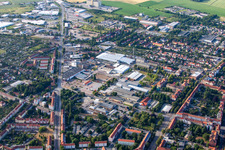Industrie- und Gewerbegebiet an der B79 in Halberstadt im Bundesland Sachsen-Anhalt, Deutschland