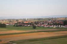 Schleithal im Bundesland Bas-Rhin, Frankreich von oben gesehen