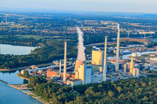 Luftaufnahme von EnBW Energie Baden-Württemberg AG, Rheinhafen-Dampfkraftwerk Karlsruhe von der Pflaz aus gesehen im Ortsteil Daxlanden, Deutschland