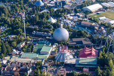 Luftaufnahme von Freizeitzentrum - Vergnügungspark Europa-Park in Rust im Bundesland Baden-Württemberg, Deutschland