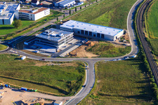 Schrägluftbild von Neubau der ITK Engineering GmbH in Rülzheim im Bundesland Rheinland-Pfalz, Deutschland
