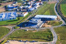 Neubau der ITK Engineering GmbH in Rülzheim im Bundesland Rheinland-Pfalz, Deutschland von oben
