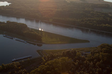 Ölhafen Mündung im Ortsteil Knielingen in Karlsruhe im Bundesland Baden-Württemberg, Deutschland