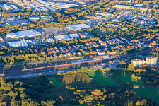 Gewerbegebiet Mainzer Straße mit Kaufland Germersheim, Globus Baumarkt Germersheim im Bundesland Rheinland-Pfalz, Deutschland