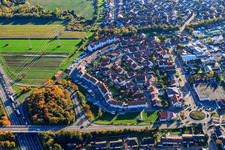 Luftbild von Helmut-Braun-Ring und August-Franck-Straße in Rülzheim im Bundesland Rheinland-Pfalz, Deutschland