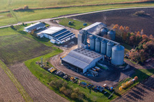 Schrägluftbild von Bolz Landhandel im Ortsteil Rußheim in Dettenheim im Bundesland Baden-Württemberg, Deutschland