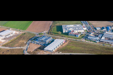 Drohnenbild von Neubau der ITK Engineering GmbH in Rülzheim im Bundesland Rheinland-Pfalz, Deutschland