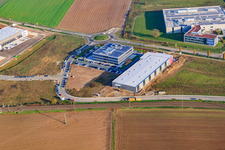 Neubau der ITK Engineering GmbH in Rülzheim im Bundesland Rheinland-Pfalz, Deutschland von einer Drohne aus