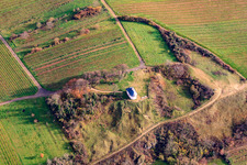Luftbild von Kapelle "Kleine Kalmit" im Naturschutzgebiet Kleine Kalmit im Winter von Norden im Ortsteil Arzheim in Landau in der Pfalz im Bundesland Rheinland-Pfalz, Deutschland