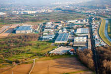Industriegebiet Fritz-Minhardt-Straße in Kuppenheim im Bundesland Baden-Württemberg, Deutschland