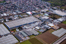 Luftbild von L'Oreal Deutschland Logistikzentrum in Muggensturm im Bundesland Baden-Württemberg
