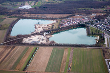 Luftbild von Gebr. Klatenbach Kieswerk in Muggensturm im Bundesland Baden-Württemberg, Deutschland