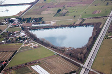 Jordansee von Südosten im Ortsteil Neumalsch in Malsch im Bundesland Baden-Württemberg, Deutschland