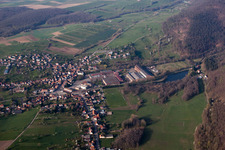 Oberbronn im Bundesland Bas-Rhin, Frankreich aus der Luft betrachtet