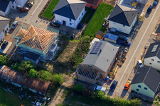 Neubaugebiet Ost (Im Holderbusch) in Minfeld im Bundesland Rheinland-Pfalz, Deutschland aus der Luft