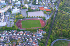 Sportplätze am Hallenbad Wörth und Tennis-Club Wörth e.V in Wörth am Rhein im Bundesland Rheinland-Pfalz, Deutschland